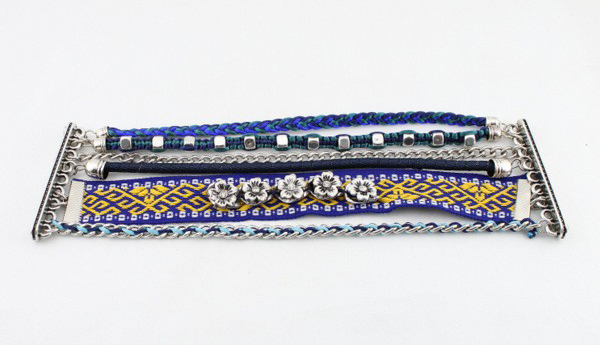 bracelet brésilien multirang tissage strass
