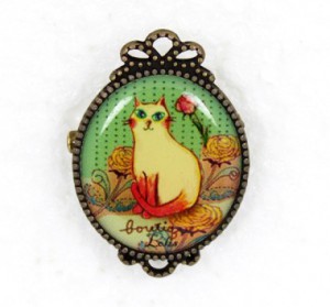 Broche Camée chat