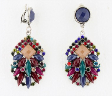 boucle d'oreille cristaux colorés