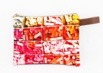 pochette coton cuir colorée