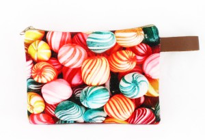 pochette coton et cuir colorée