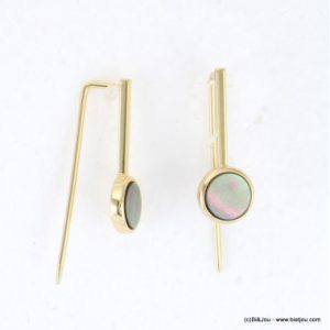 Boucles d'oreilles métal nacre