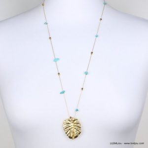 collier monstera feuille