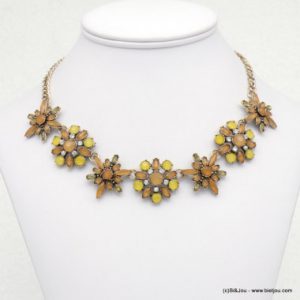 collier fleurs en cristal