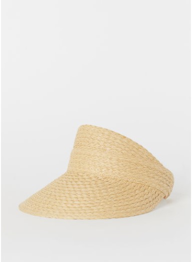 Chapeau à visière en paille H&M