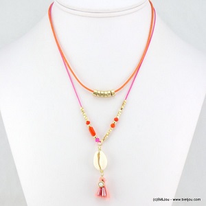 Collier double-rangs cauris