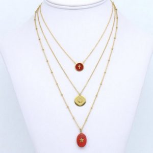 Collier chaîne acier multi-rangs