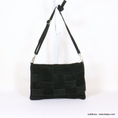 Sac pochette en cuir effet damier Parissima