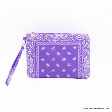 Pochette avec dragonne en tissu bandana