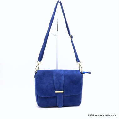 Sac en cuir véritable bleu