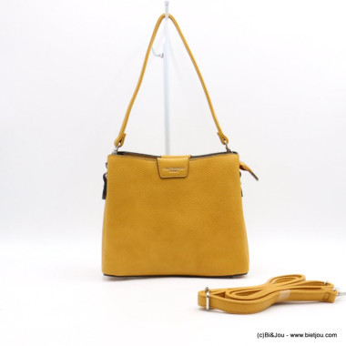 Sac imitation cuir jaune de la marque Flora&co