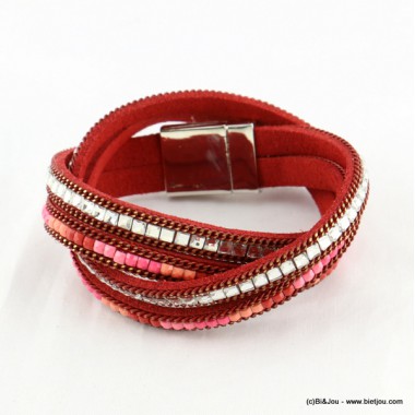 Bracelet manchette en simili cuir Parissima.com